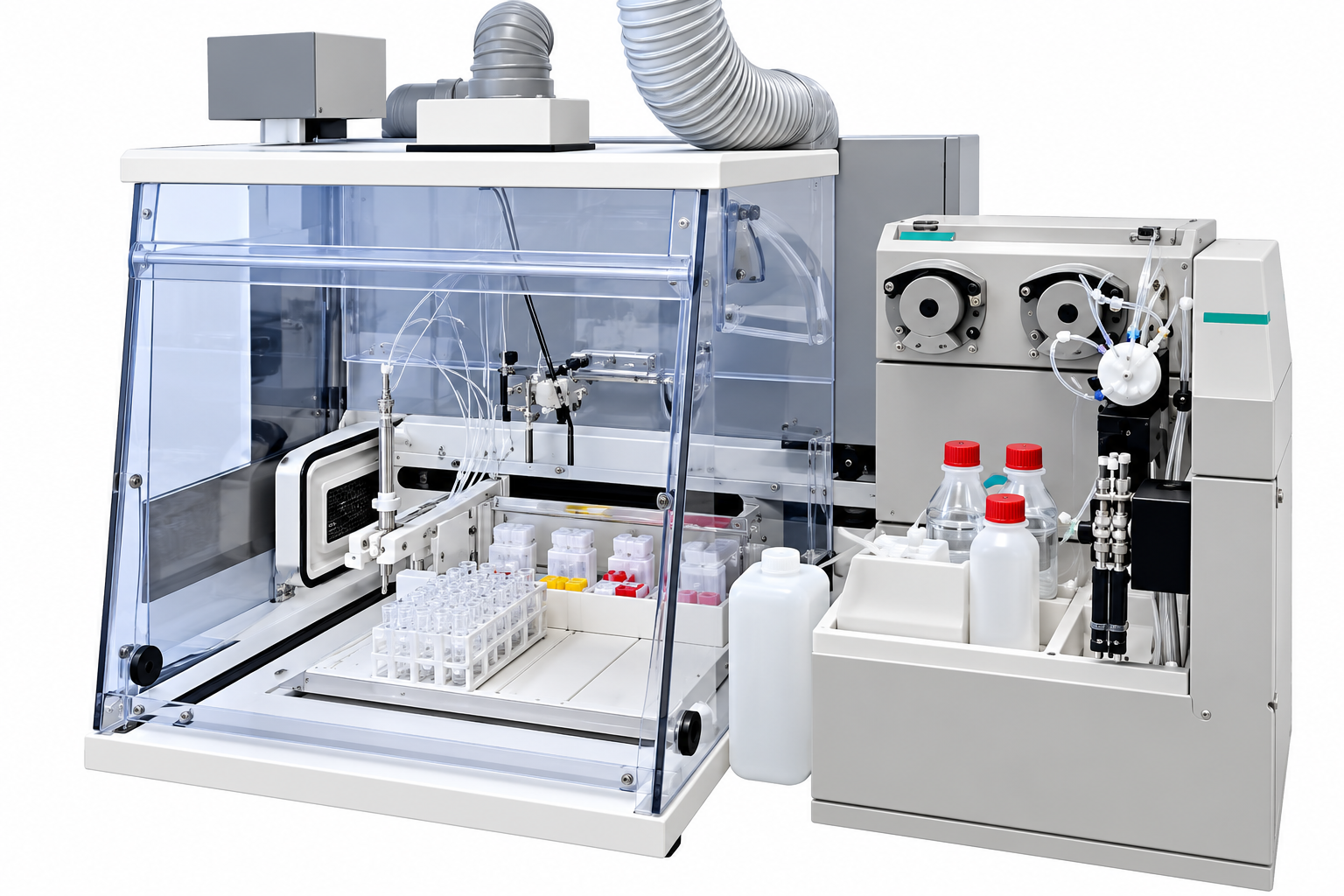 Hotte EnviroClean© et passeur CETAC sur ICP-MS Agilent 7500